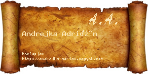 Andrejka Adrián névjegykártya