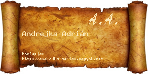 Andrejka Adrián névjegykártya